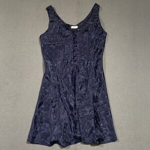 Erika Taylor Intimates Navy‎ Blue Floral Mini Dress Sleeveless Size S